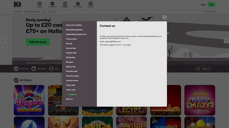 Thumbnail 10bet-casino support