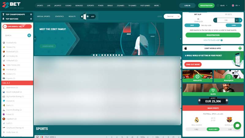 Thumbnail 22bet-casino lobby