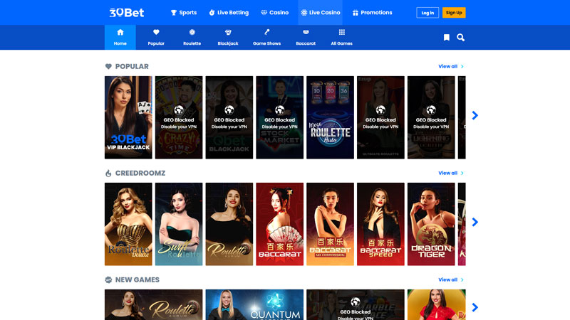 30bet live screenshot