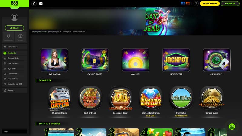 888-casino lobby screenshot