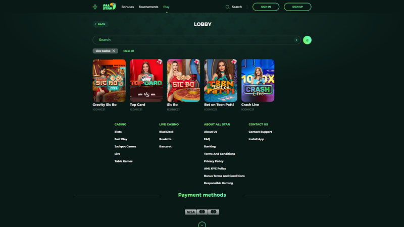 allstar live screenshot