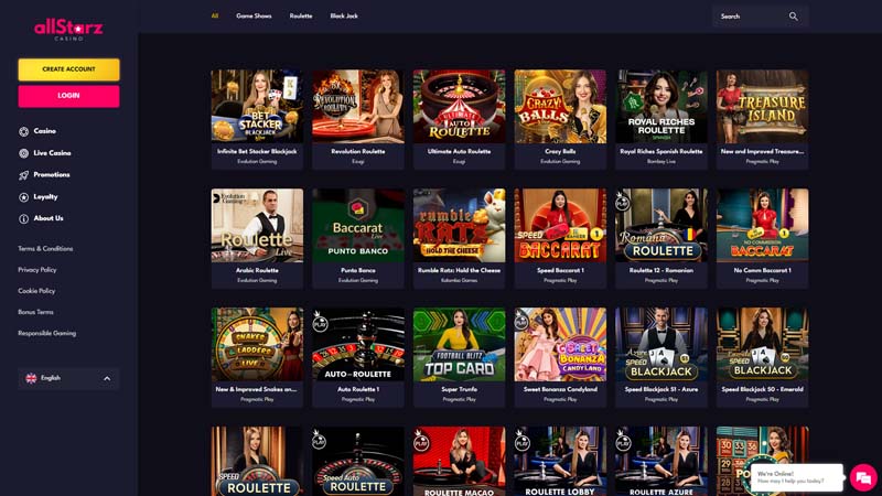 Thumbnail allstarzcasino live