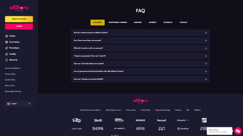 Thumbnail allstarzcasino support