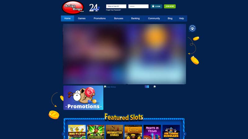 amigo-bingo lobby screenshot