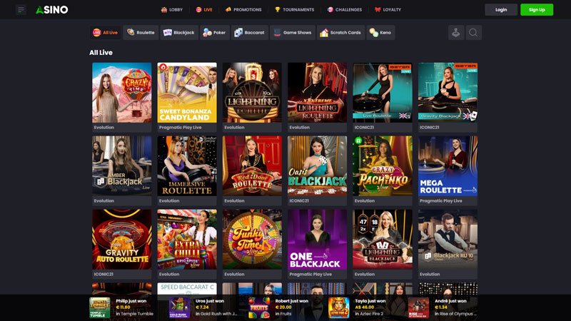 asino live screenshot