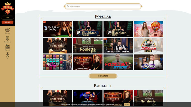 avalon78 live screenshot