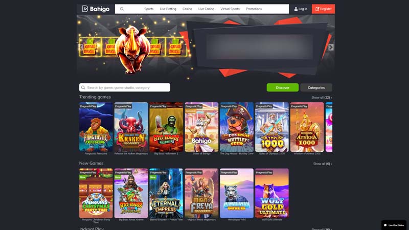 bahigo lobby screenshot