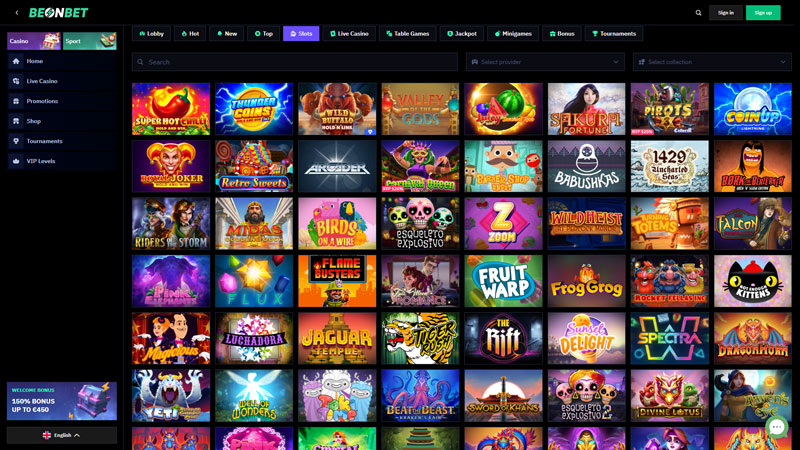 beonbet slots screenshot