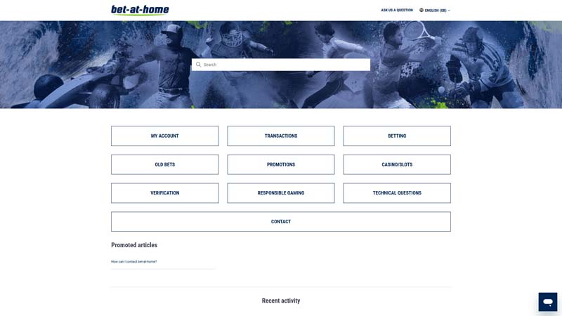 bet-at-home-casino support screenshot