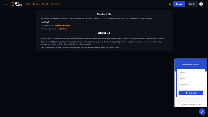 Thumbnail betflare support