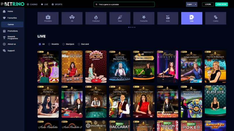 betrino live screenshot