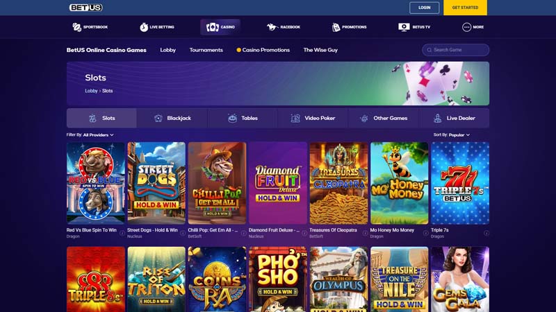 betus slots screenshot