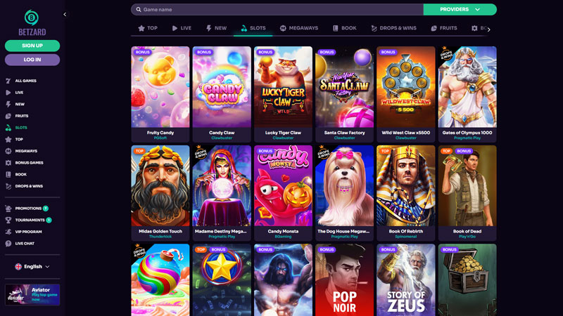 betzard slots screenshot