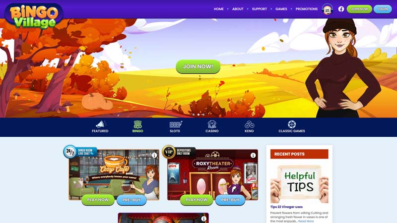 bingovillage lobby screenshot