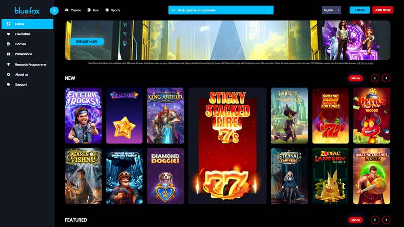 Thumbnail bluefox-casino lobby