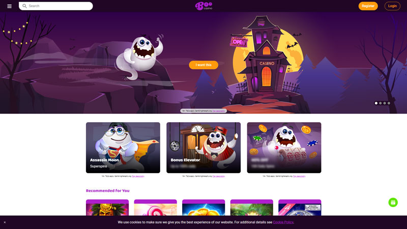 boocasino lobby screenshot