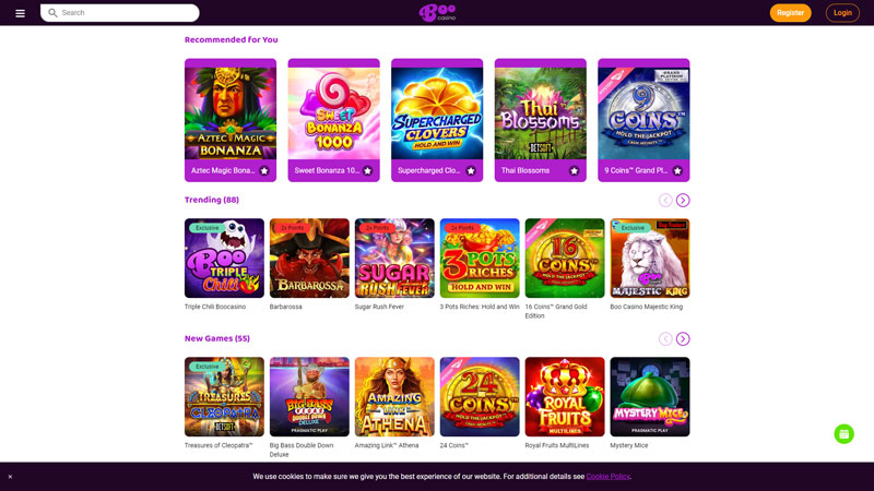 boocasino slots screenshot