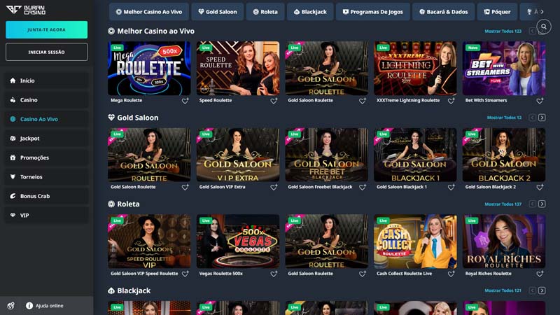 buran-casino live screenshot