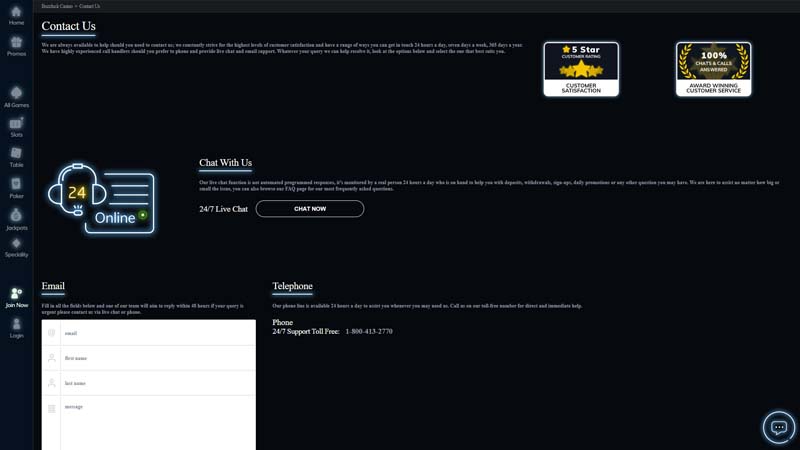 Thumbnail buzzluck-casino support