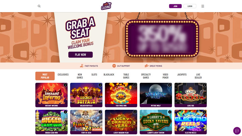 cafe-casino lobby screenshot