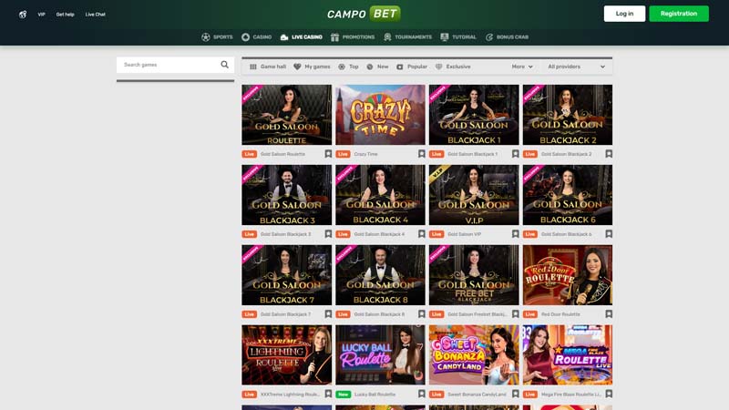 campobet-casino live screenshot