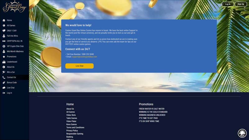 Thumbnail casino-grandbay support