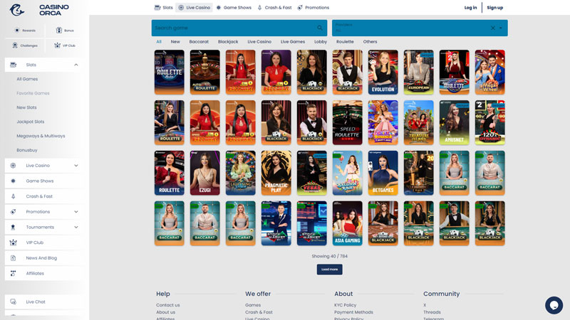 casino-orca live screenshot