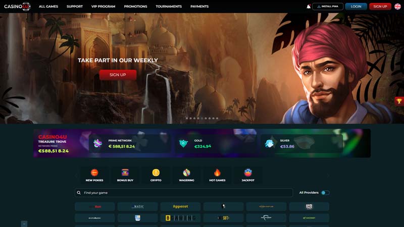 casino4u lobby screenshot