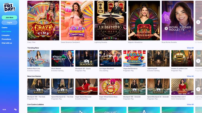 Thumbnail casinofriday live