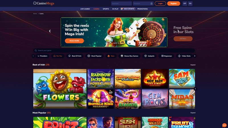 Thumbnail casinomega lobby