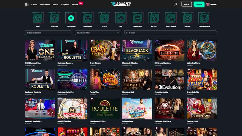 Thumbnail casinozer live