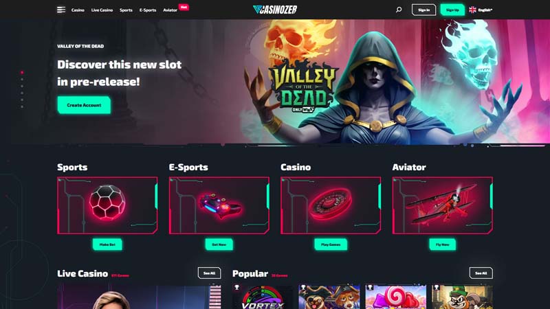 Thumbnail casinozer lobby