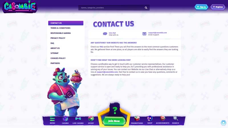 Thumbnail casombie support