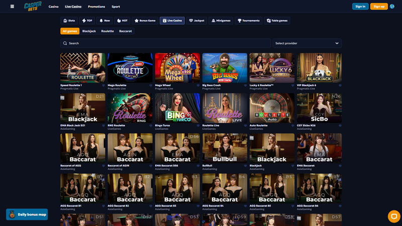 casper-bets live screenshot