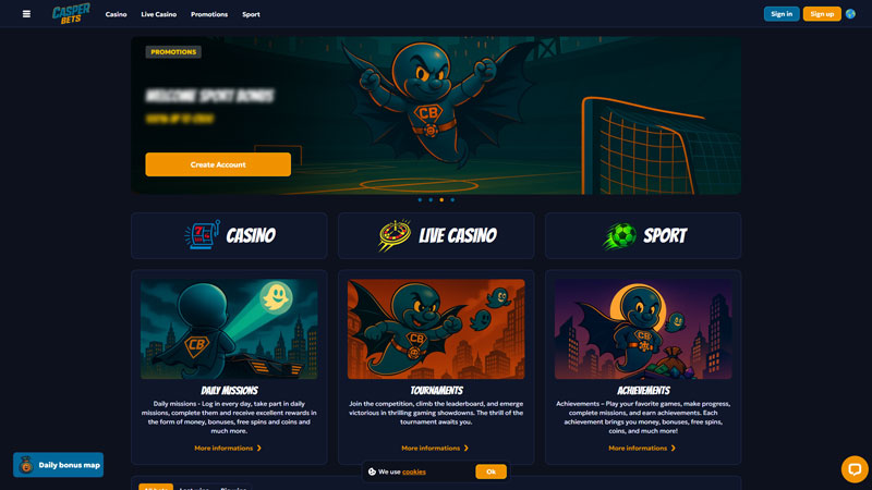 casper-bets lobby screenshot