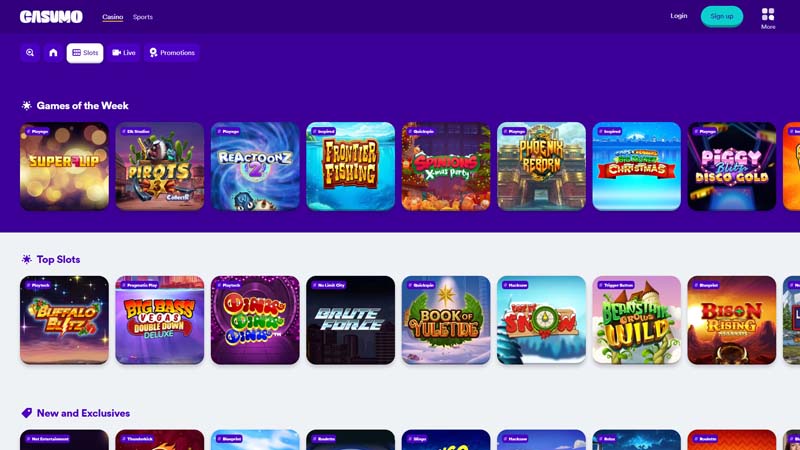 casumo slots screenshot