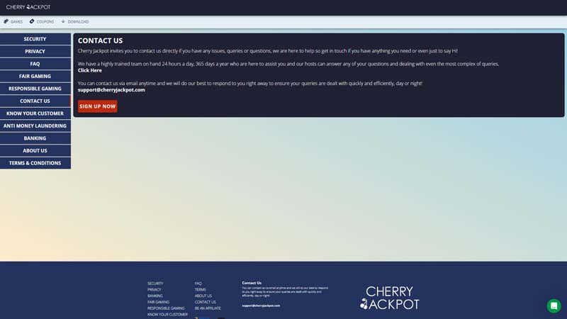 Thumbnail cherry-jackpot-casino support