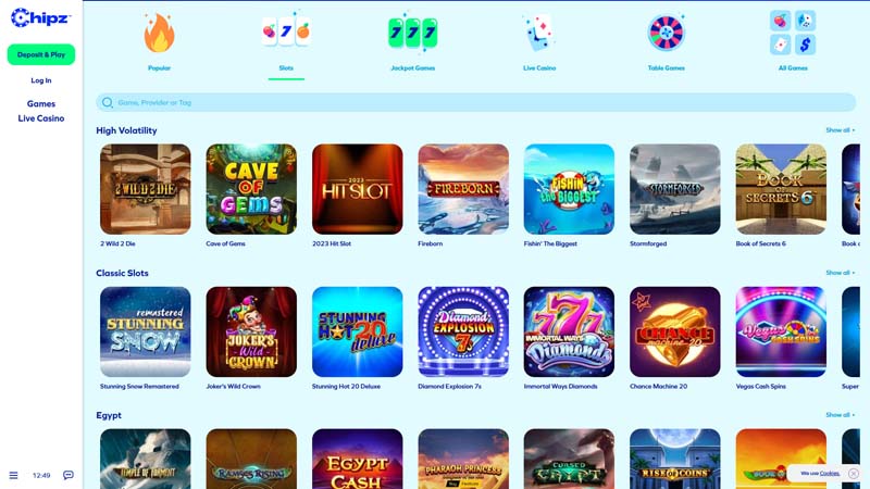 chipz slots screenshot