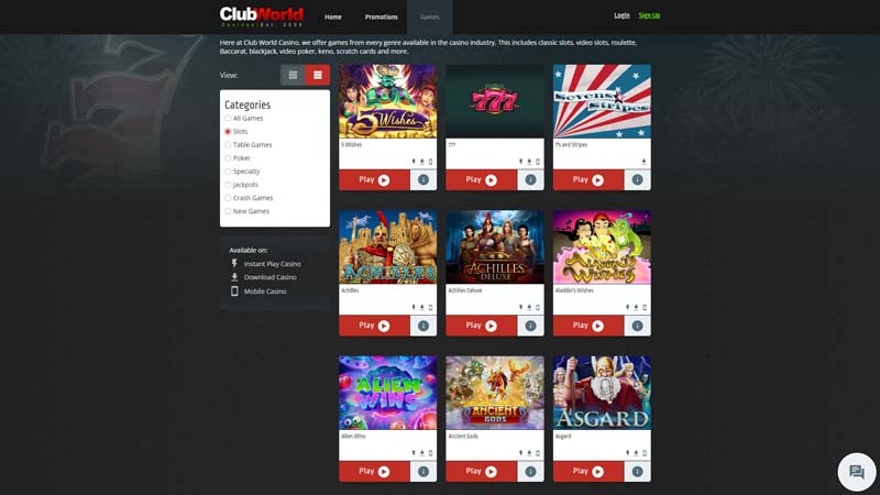 Thumbnail club-world-casino slots