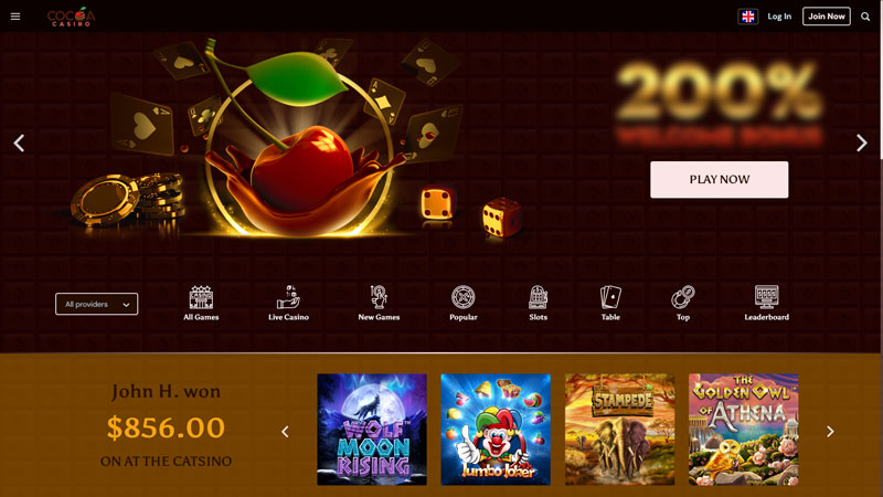 cocoa-casino lobby screenshot