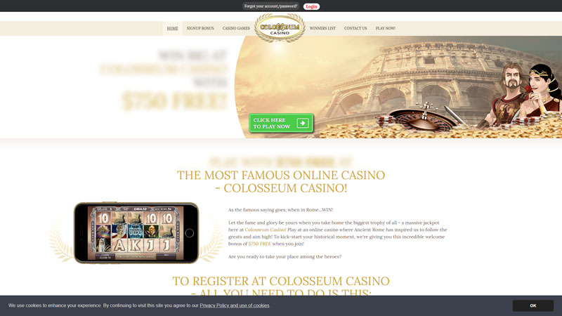 colosseum-casino lobby screenshot