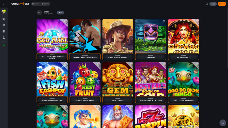 corgibet slots screenshot