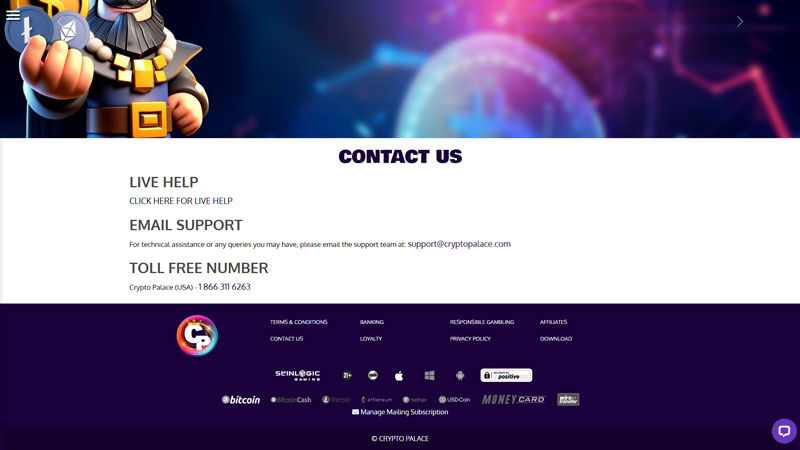 crypto-palace support screenshot