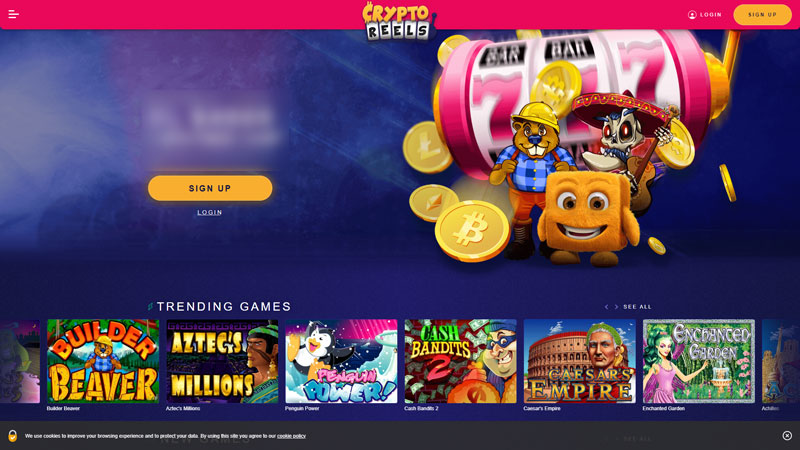 cryptoreels lobby screenshot