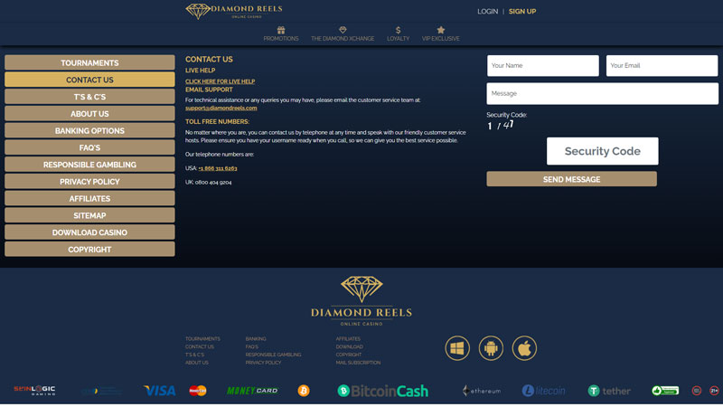 Thumbnail diamond-reels support