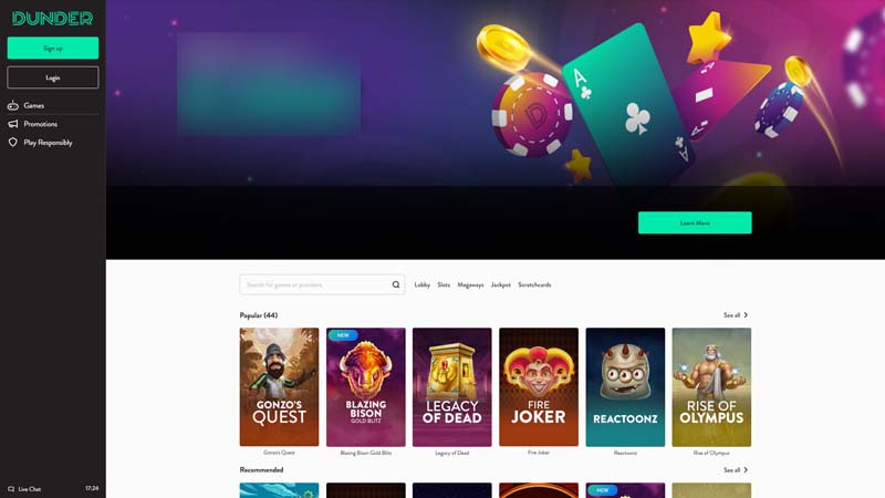 Thumbnail dunder-casino lobby