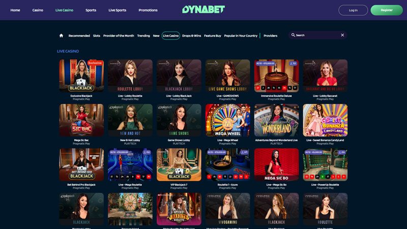 dynabet live screenshot