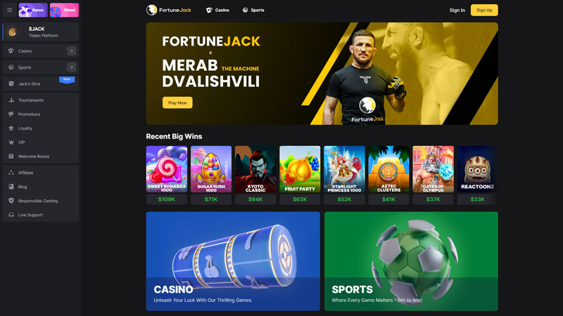 fortunejack lobby screenshot