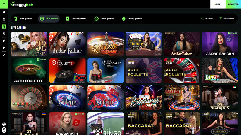 froggybet live screenshot