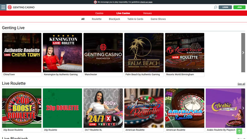genting-casino live screenshot